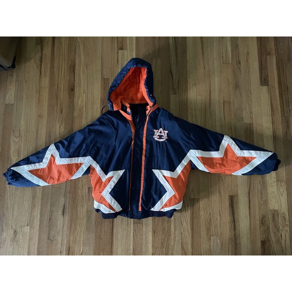 Vintage 90’s Auburn Tigers Starter Puffer Jacket with Removable Hood - Large